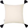TOM TAILOR HOME 'Knot Lines' Decorative Cushion Cover with Tassels - 40x40 cm | Modern Boho Chic Pillow Case schwarz/be TOM TAILOR HOME Dekoration
