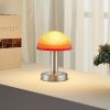 TRIO LED Nachttischlampe Bauhaus-Design | Touch-Dimmfunktion | Wechselbare Warmweiß-LED | 21cm Metallfuß | Pilzform für Schlafzimmer & Wohnzimmer Silber Ora Lampen TRIO Leuchten