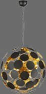 TRIO Leuchten 'Discalgo' 6-Flame Pendant Lamp - Matte Black/Gold Finish with E14 Sockets | Adjustable Hanging Light with Plastic Diffusers schwarz gold TRIO Leuchten Lampen