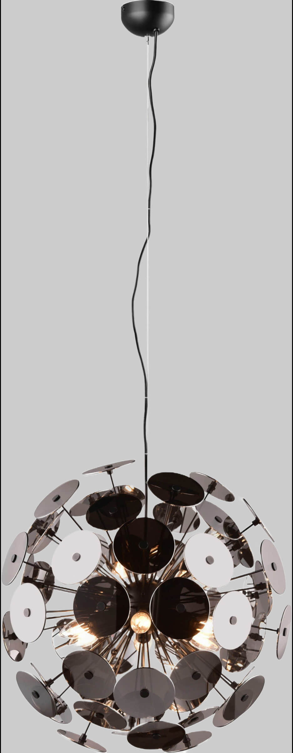 Lampen TRIO Leuchten TRIO Leuchten 'Discalgo' 6-Flame Pendant Lamp - Matte Black/Gold Finish with E14 Sockets | Adjustable Hanging Light with Plastic Diffusers chrom schw
