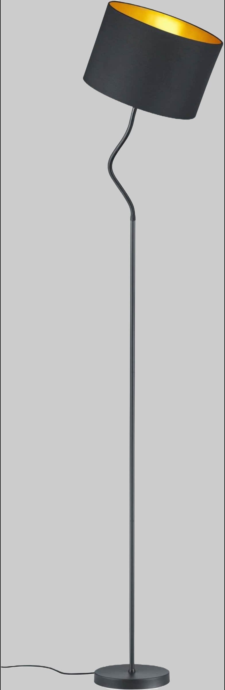 TRIO Leuchten Hostel Floor Lamp - Adjustable Black/Gold Standing Light with 35cm Textile Shade & Flexible Arm (E27 Socket, Bulb Not Included) TRIO Leuchten Lampen