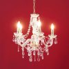TRIO Leuchten TRIO Leuchten 'LÜSTER' 5-Flame Crystal Chandelier with Flame-Shaped E14 Holders | Acryl Design in 4 Colors | 51cm Diameter weiß Lampen