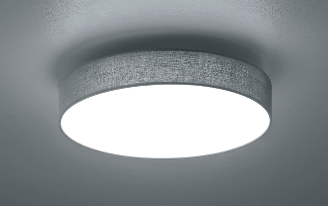 TRIO Leuchten TRIO Leuchten LUGANO LED Ceiling Light - 35W Dimmable Warm White LED with Switch Dimmer, 45cm Round Modern Ceiling Lamp grau Lampen