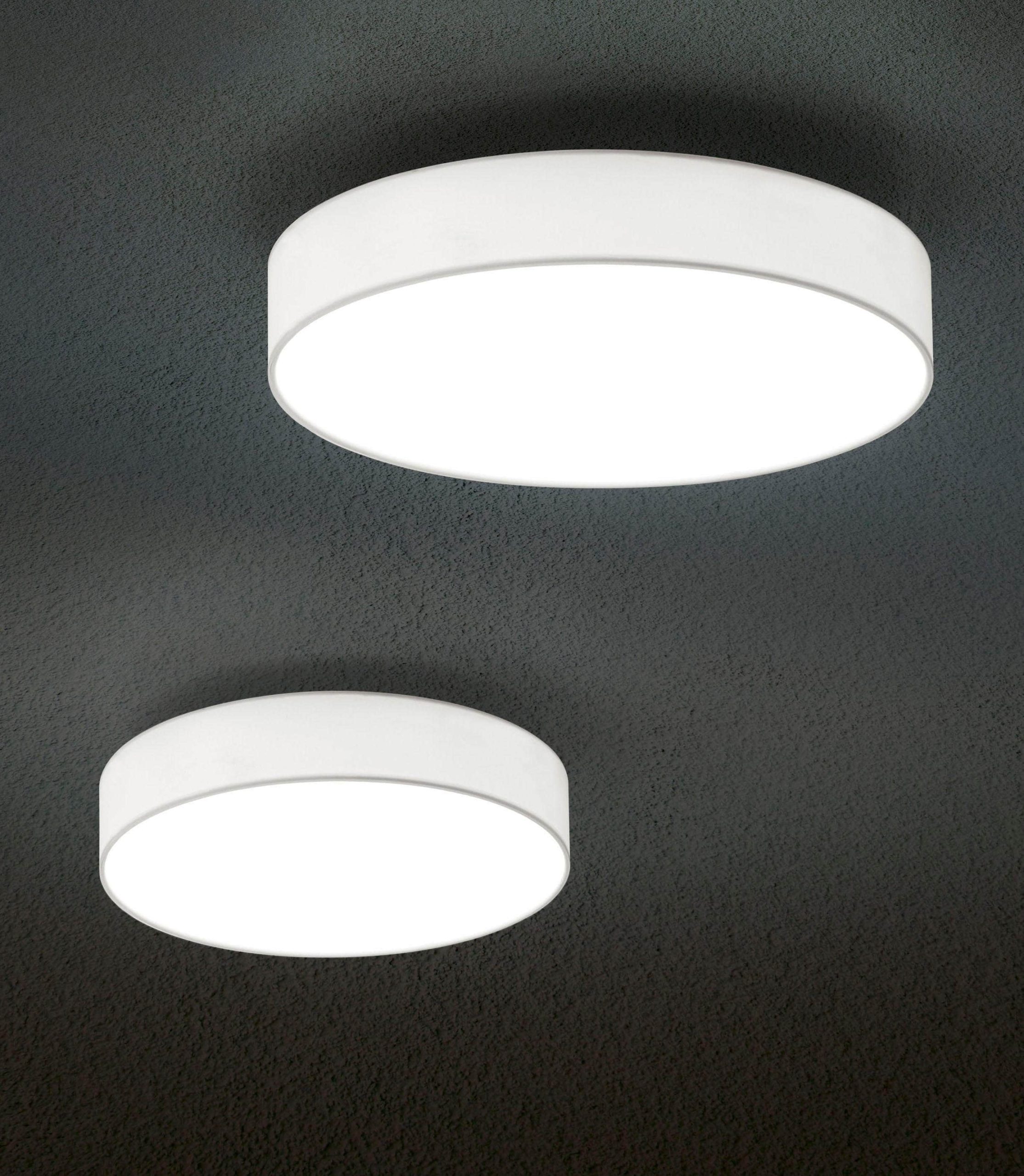 Lampen TRIO Leuchten TRIO Leuchten LUGANO LED Ceiling Light - 35W Dimmable Warm White LED with Switch Dimmer, 45cm Round Modern Ceiling Lamp weiß