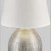 TRIO Leuchten Lampen TRIO Leuchten LUXOR Ceramic Table Lamp | Fabric Shade | E27 Bulb Compatible | Wood-Effect Base | Cord Switch | 45cm Height silberfarb