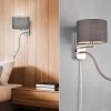 TRIO Leuchten Mario 222370232 LED Wandleuchte mit Lesearm – Modernes Wandlicht in Warmweiß (3000K), 6W LED + 2,3W LED, Metallgehäuse matt schwarz, H: 23,5cm Grau Silber TRIO Leuchten Lampen