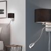 TRIO Leuchten Lampen TRIO Leuchten Mario 222370232 LED Wandleuchte mit Lesearm – Modernes Wandlicht in Warmweiß (3000K), 6W LED + 2,3W LED, Metallgehäuse matt schwarz, H: 23,5cm Schwarz Si