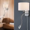 TRIO Leuchten TRIO Leuchten Mario 222370232 LED Wandleuchte mit Lesearm – Modernes Wandlicht in Warmweiß (3000K), 6W LED + 2,3W LED, Metallgehäuse matt schwarz, H: 23,5cm Weiß Silber Lampen