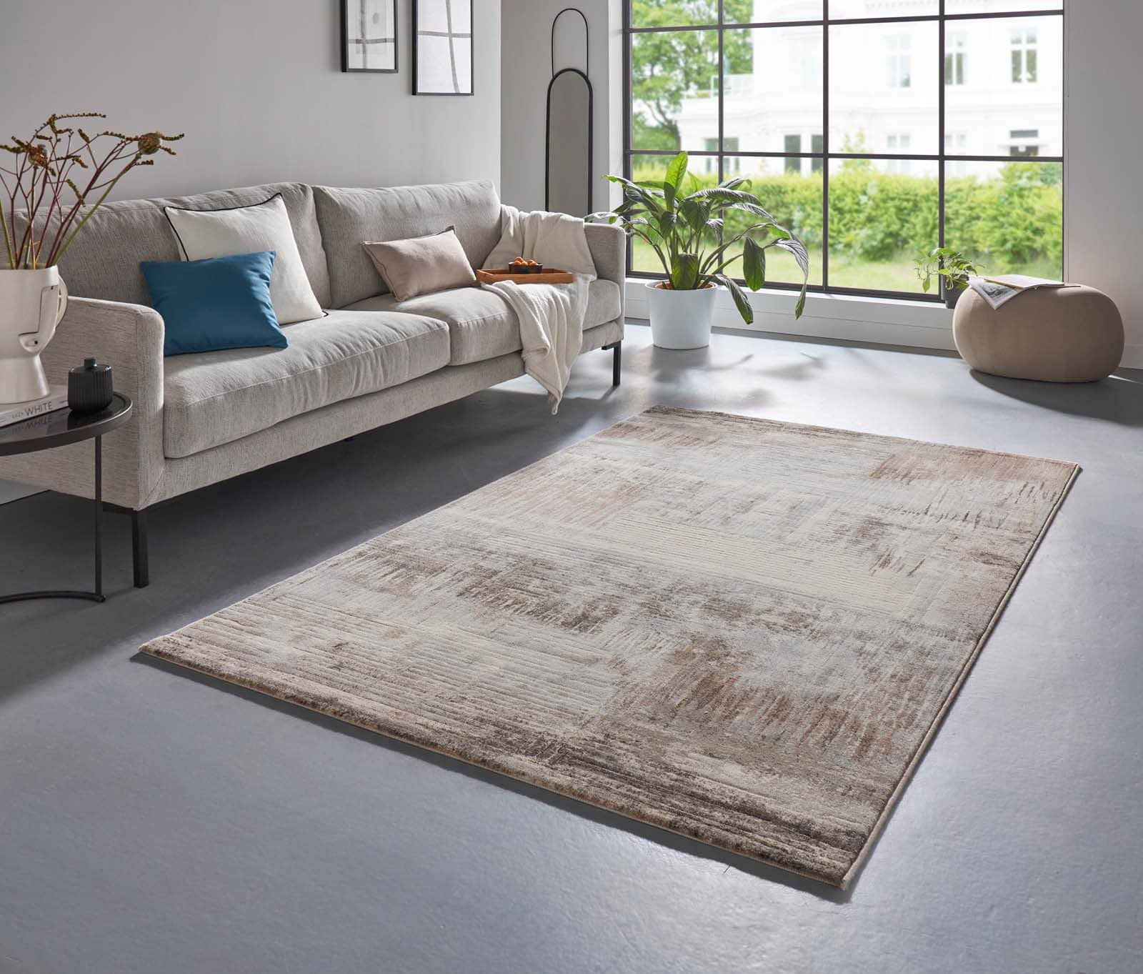 Teppiche TaraCarpet TaraCarpet Argo 63393 Vintage-Teppich | 14 mm hoch | Rechteckig 80x150 cm | Luxus-Qualität in Blau/Grau, Grün/Terracotta oder Beige/Braun | Antistatisch & fußbodenheizungsgeeignet beige