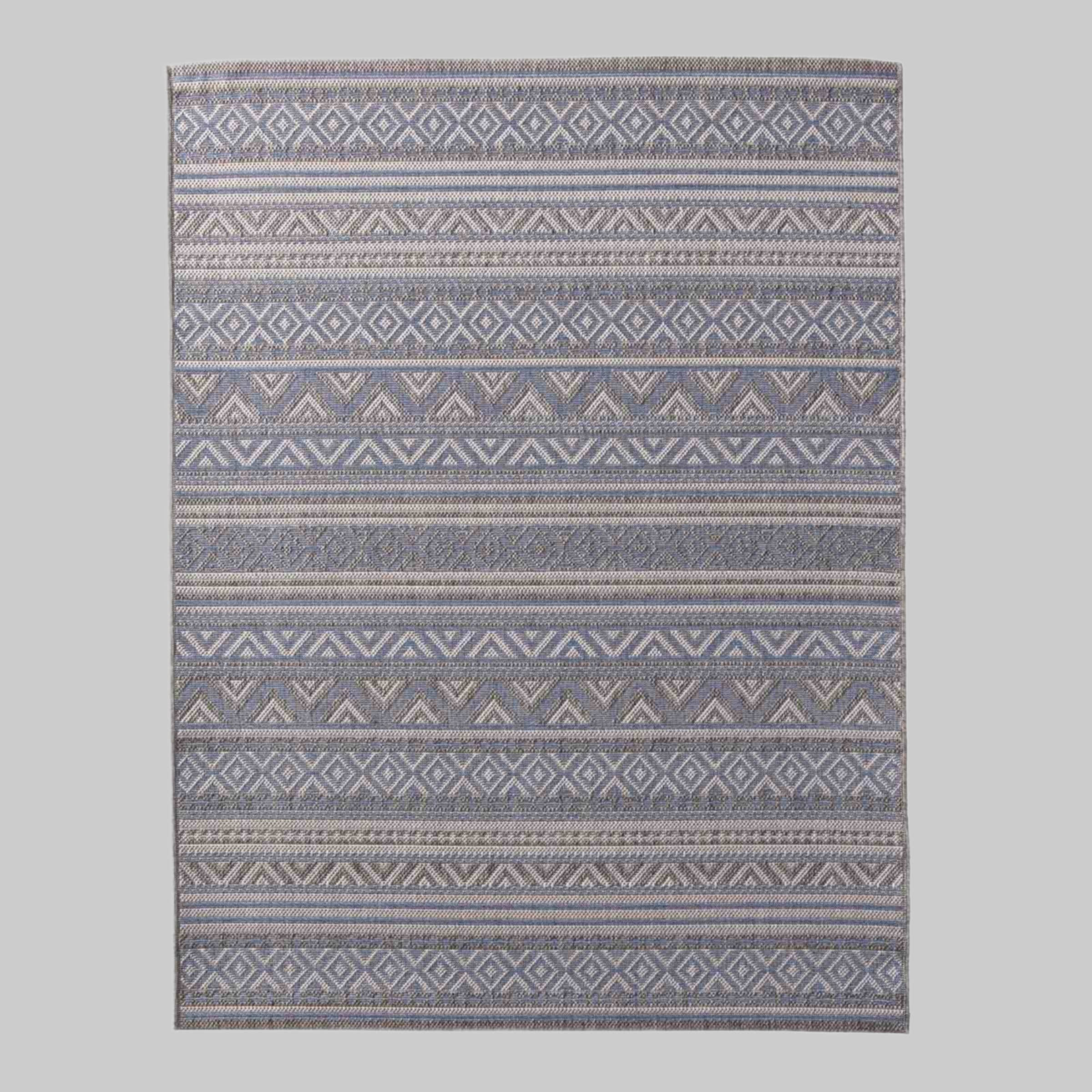 TaraCarpet Teppiche TaraCarpet Regina Flachgewebe-Teppich Indoor/Outdoor 80x150 cm - Wetterfester Polypropylen-Teppich für Küche, Wohnzimmer & Terrasse in Grün (7 mm Höhe) 54123330blau