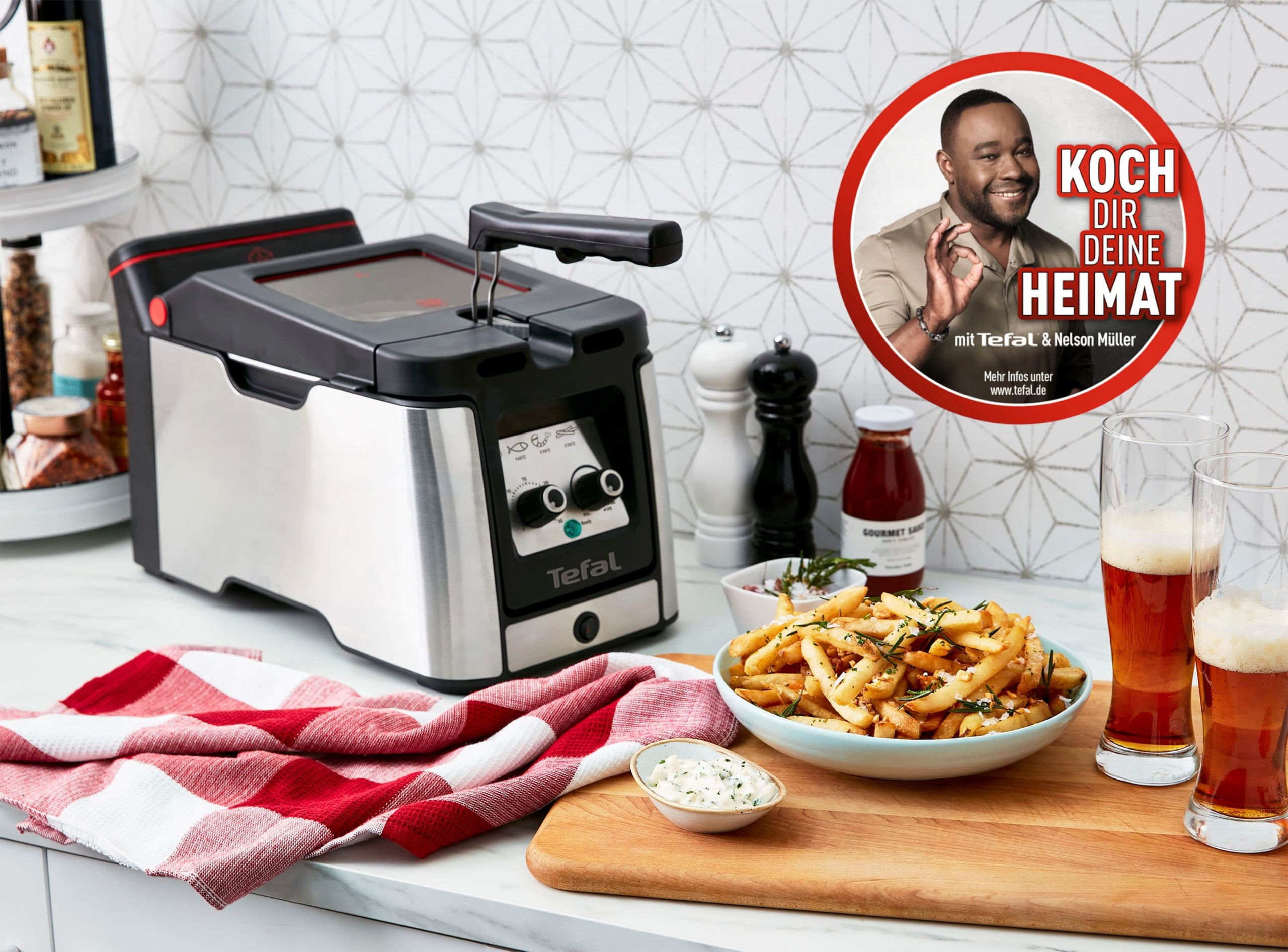 Tefal FR600D Clear Duo Deep Fryer - 2000W Professional Fritteuse with Active Airflow (70% Less Smoke*), Anti-Fog Window & Dishwasher-Safe Parts Küchenkleingeräte Tefal