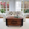 Uncle Joeu00B4s Tische Uncle Joe's® Vintage Truhen-Couchtisch XL aus Massivholz - Landhausstil Couchtisch mit Stauraum & Rollen (100x58x51 cm)