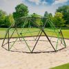 VESKA VESKA Dome Climber Kinder Klettergerüst | Geodome Kuppel 244cm (8FT) blau/gelb | Metall-Klettergerät mit HDPE-Griffen grau/grün Garten & Balkon