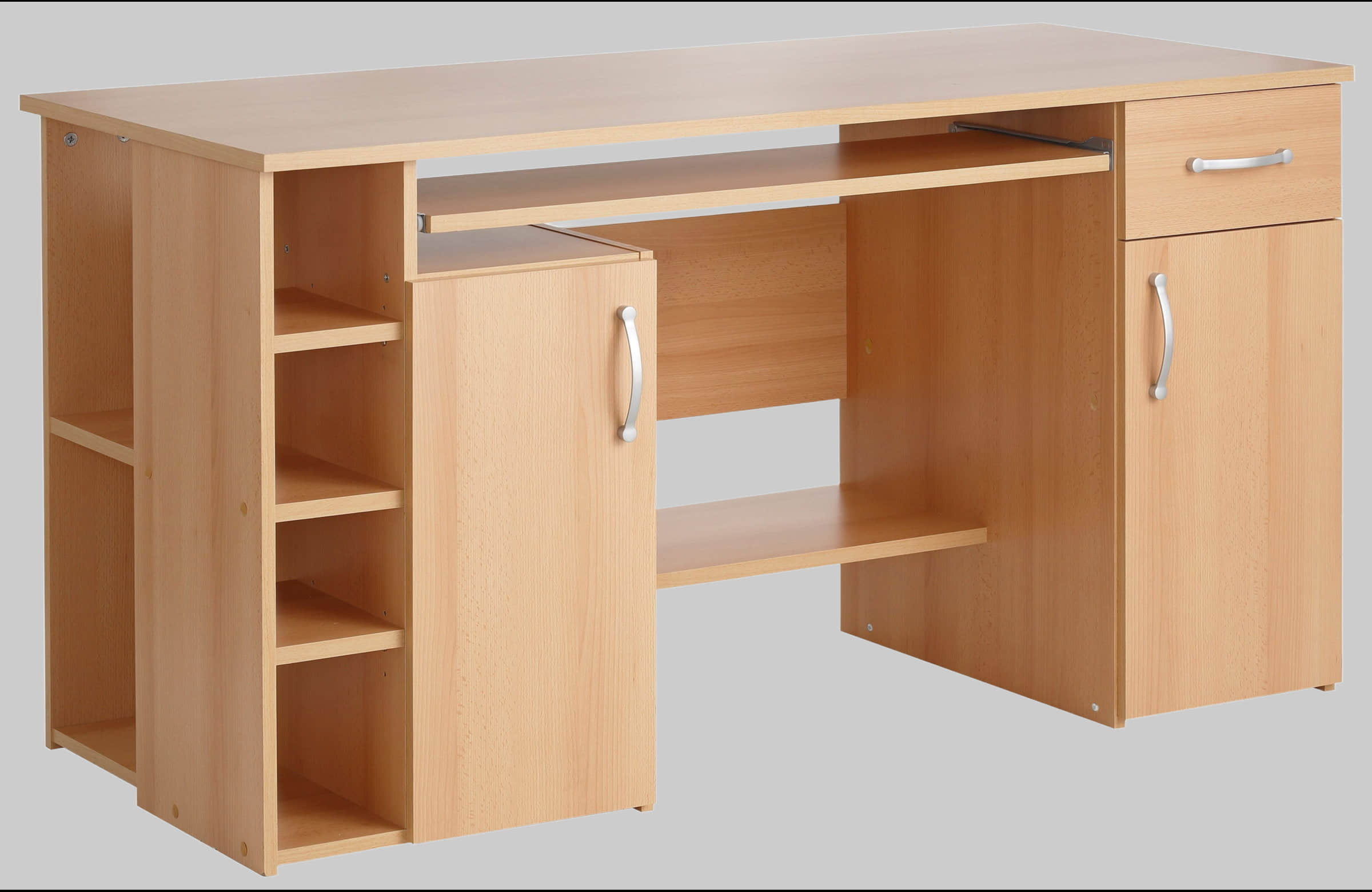 VOGL Möbelfabrik Schreibtisch »Tim« - 180 cm Gaming/Office-Tisch mit Stauraum | Made in Germany | 3 Jahre Garantie buchefarben Kinderzimmer VOGL Mu00F6belfabrik