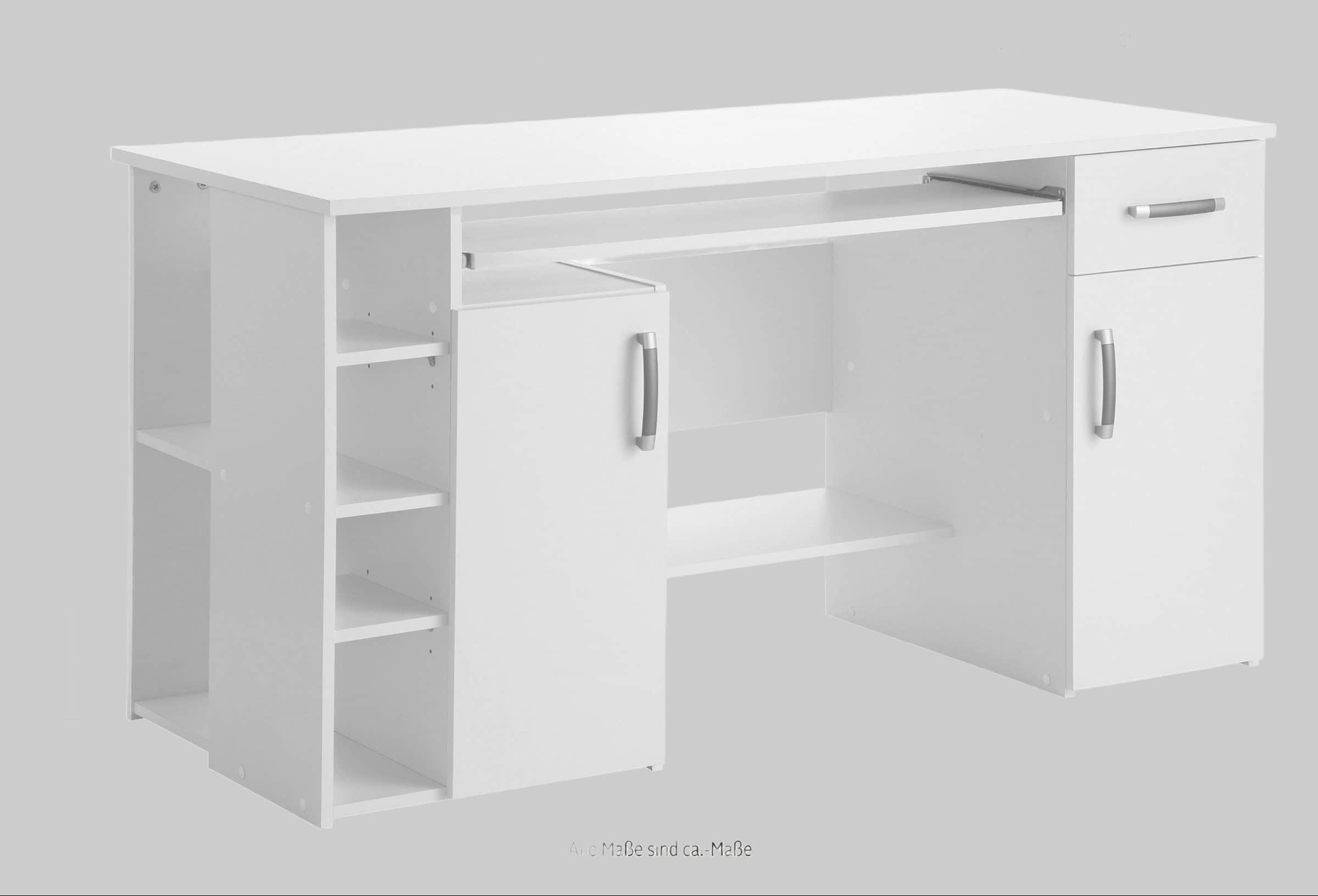 Kinderzimmer VOGL Mu00F6belfabrik VOGL Möbelfabrik Schreibtisch »Tim« - 180 cm Gaming/Office-Tisch mit Stauraum | Made in Germany | 3 Jahre Garantie sonoma-wei
