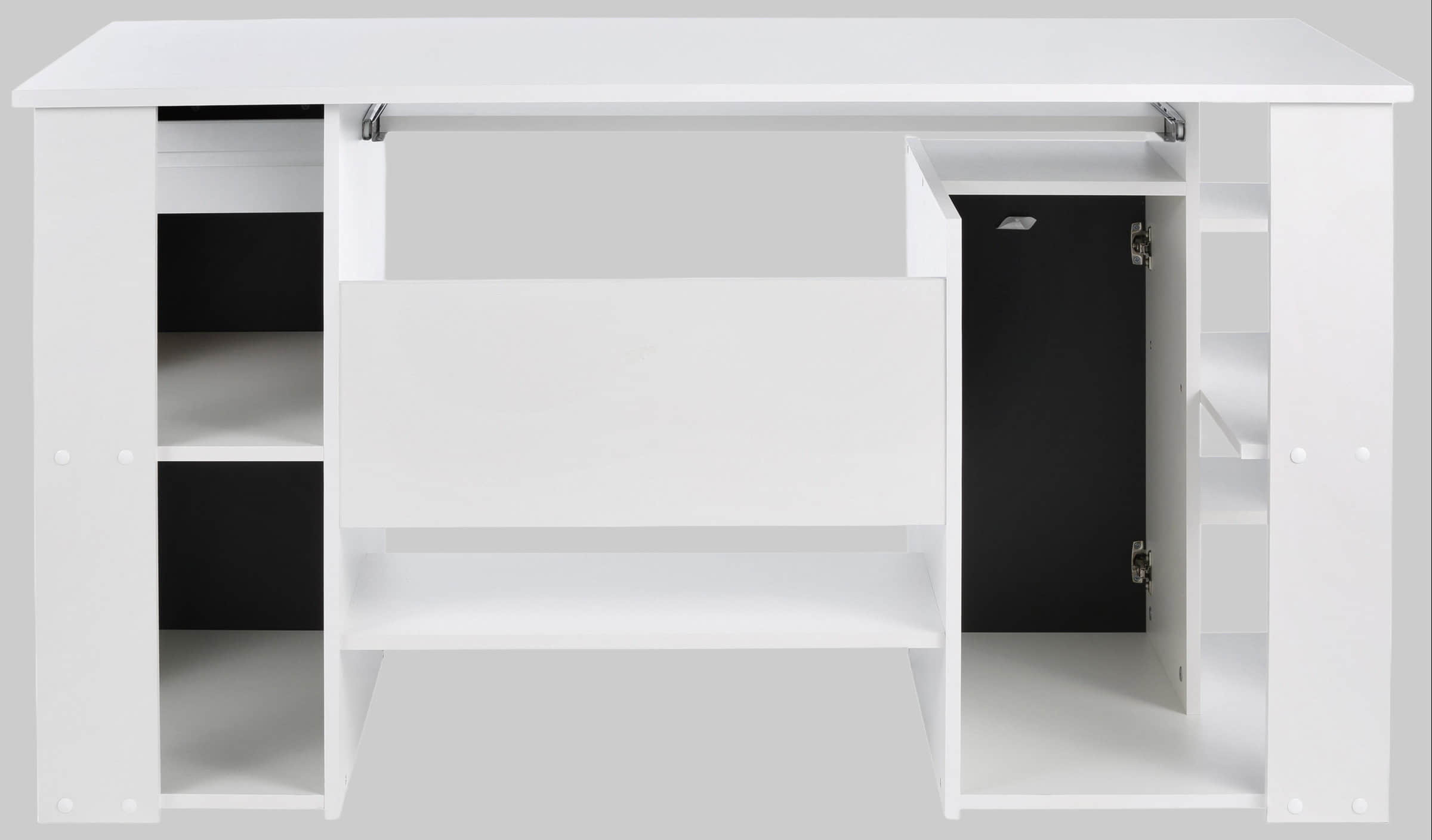 VOGL Möbelfabrik Schreibtisch »Tim« - 180 cm Gaming/Office-Tisch mit Stauraum | Made in Germany | 3 Jahre Garantie weiß/schwa Kinderzimmer VOGL Mu00F6belfabrik