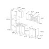 Vicco Vicco R-Line Küchenzeile 300 cm - Sonoma/Weiß mit Hochschrank (ohne AP) | Modulares Küchensystem mit Soft-Close-Scharnieren | Höhenverstellbare Füße Artisan-Ei Küchen