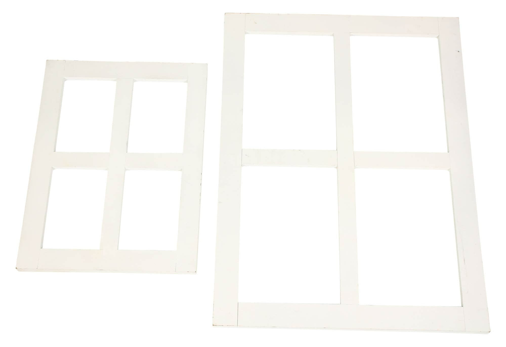 Vintage Shabby Chic Wooden Window Frames Set (2-Piece) - Distressed White Decorative Windows for Farmhouse & Rustic Home Decor - 30x40cm & 45x60cm Dekoration Dekoleidenschaft