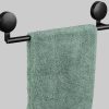 WENKO Static-Loc® Plus Pavia 40cm Matte Black Steel Towel Rail - No-Drill Mounting | Industrial Bathroom Organizer Bad & Sanitär WENKO