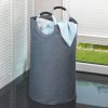 WENKO Bad & Sanitär WENKO Wäschesammler Jumbo (69 Liter) – XL Wäschesack mit Soft-Grip Griff, Ø 38 x 72 cm – Modischer Aufbewahrungskorb für Schmutzwäsche & Pfandflaschen anthrazit