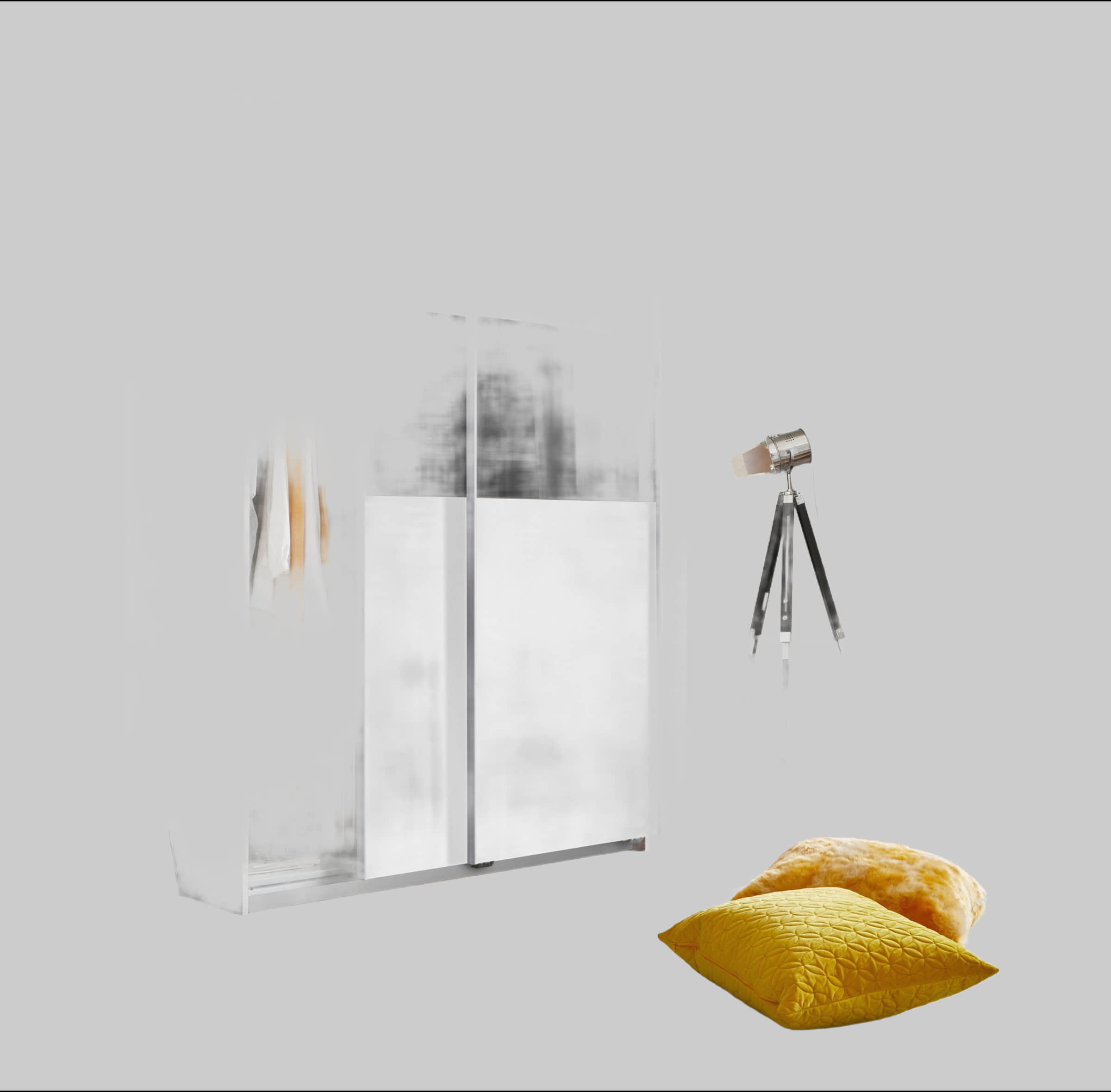 WIMEX Schwebetürenschrank Bramfeld TOPSELLER | Moderner Kleiderschrank mit Glaselementen (270x208cm) | 2 Einlegeböden | Weiß/Weiß weiß/Abset Wimex Schränke