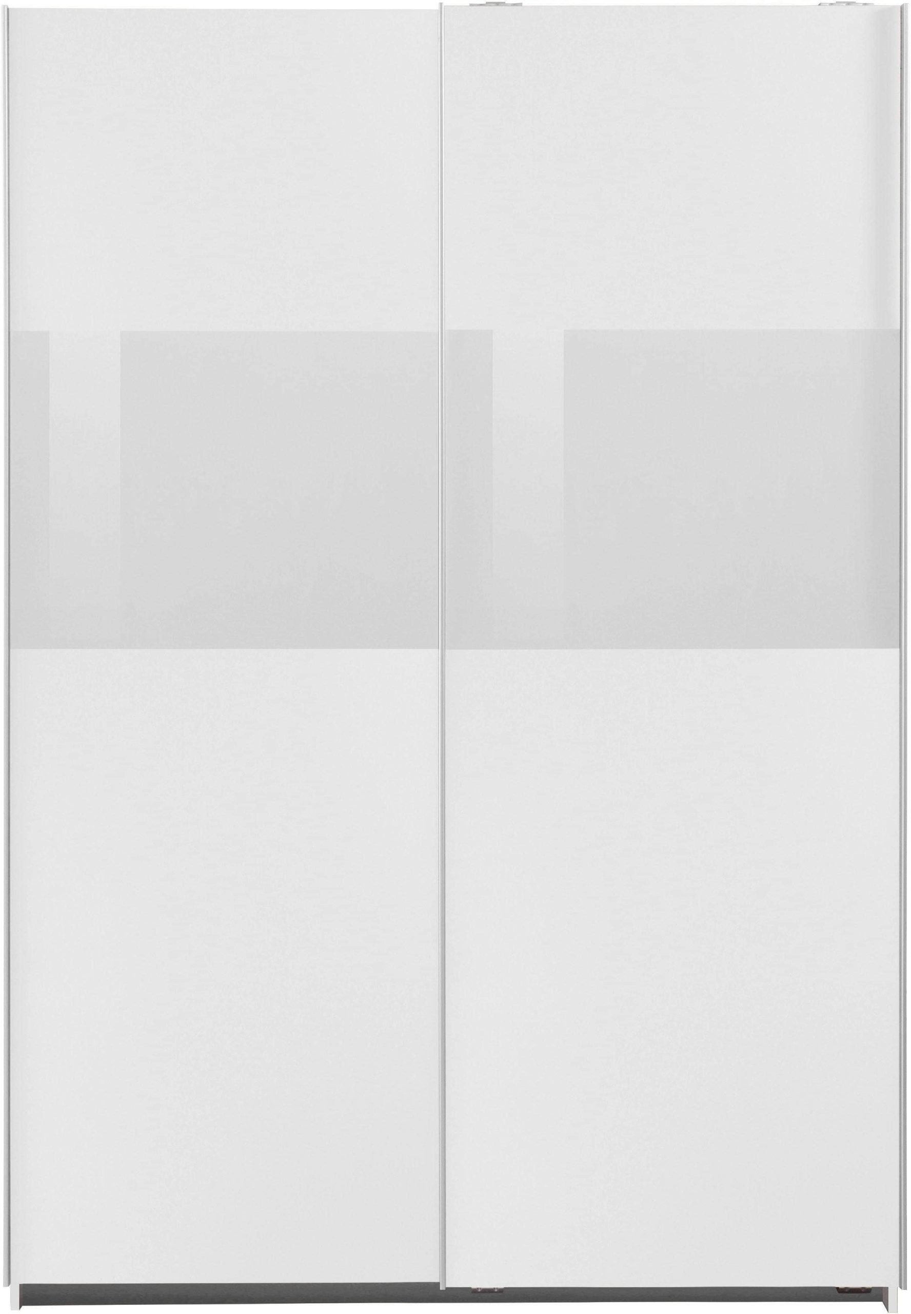 Wimex WIMEX Schwebetürenschrank Bramfeld TOPSELLER | Moderner Kleiderschrank mit Glaselementen (270x208cm) | 2 Einlegeböden | Weiß/Weiß weiß/Abset Schränke