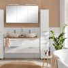 welltime Welltime Hochschrank Trento | 30cm schmaler Bad-Seitenschrank mit Stauraum | MDF-Fronten & Edelstahlgriffe | Verschiedene Farben | Made in Germany weiß Schränke