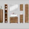 welltime Schränke Welltime Hochschrank Trento | 30cm schmaler Bad-Seitenschrank mit Stauraum | MDF-Fronten & Edelstahlgriffe | Verschiedene Farben | Made in Germany wotaneiche