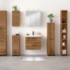 welltime Schränke Welltime Midischrank Trento | Badmöbel 30 cm Breite | 1 Tür | Made in Germany | Grau wotan eiche