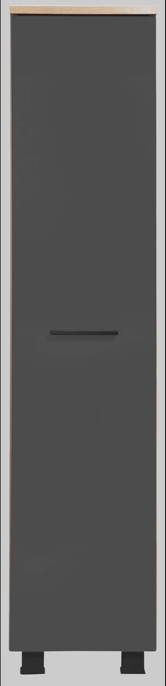 Welltime Midischrank Trento | Badmöbel 30 cm Breite | 1 Tür | Made in Germany | Grau grau matt welltime Schränke