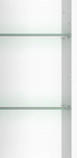 welltime Schränke Welltime Spiegelschrank Trento 60 cm - Moderner Badezimmerschrank mit 3D-Spiegeltüren, LED-Beleuchtung & verstellbaren Glasböden in Braun weiß