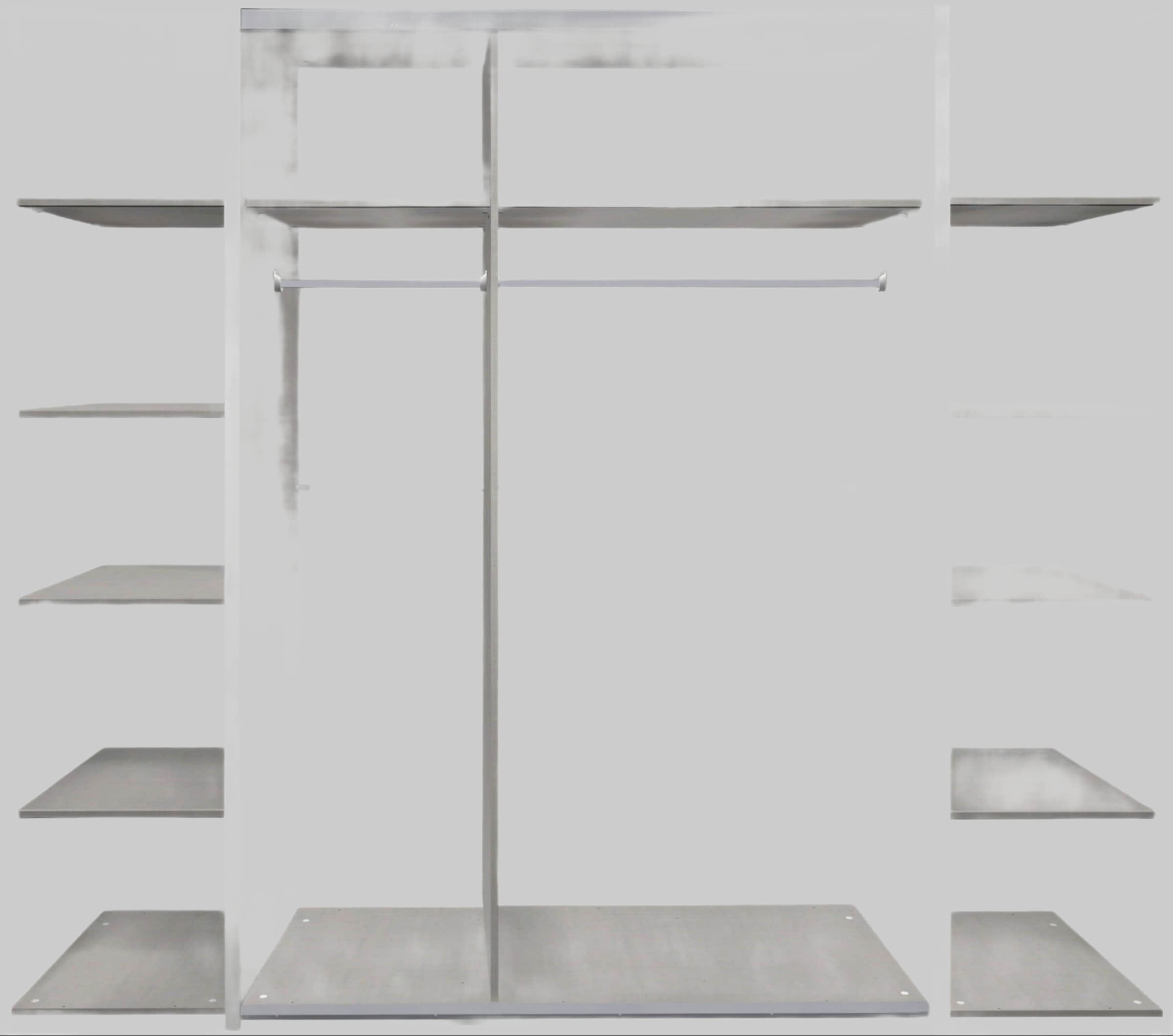 Wimex Schwebetürenschrank 'Stockholm' | Industrial-Look Kleiderschrank mit Spiegel & Schwebetüren | Bestseller Garderobenschrank weiß/graph Wimex Schränke