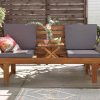 Wohnando Wohnando Premium Gartenbank mit Tisch aus Akazienholz | 137 cm Sitzlänge | Klappbarer Mittelteil | Inkl. Outdoor-Kissen | Für Terrasse & Balkon Sitzbänke