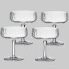 Zoha Riffle Champagne Glas - Elegantes Margarita & Cocktailglas (255ml) aus hochwertigem Borosilikatglas - Spülmaschinengeeignet mit kunstvollem Rillendesign Geschirr & Tischaccessoires Zoha