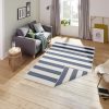 andas Teppiche andas 'Alan' Reversible Scandi Rug - Weatherproof Indoor/Outdoor Striped Design (5mm Thick, Double-Sided) | Boho-Chic Home Decor blau