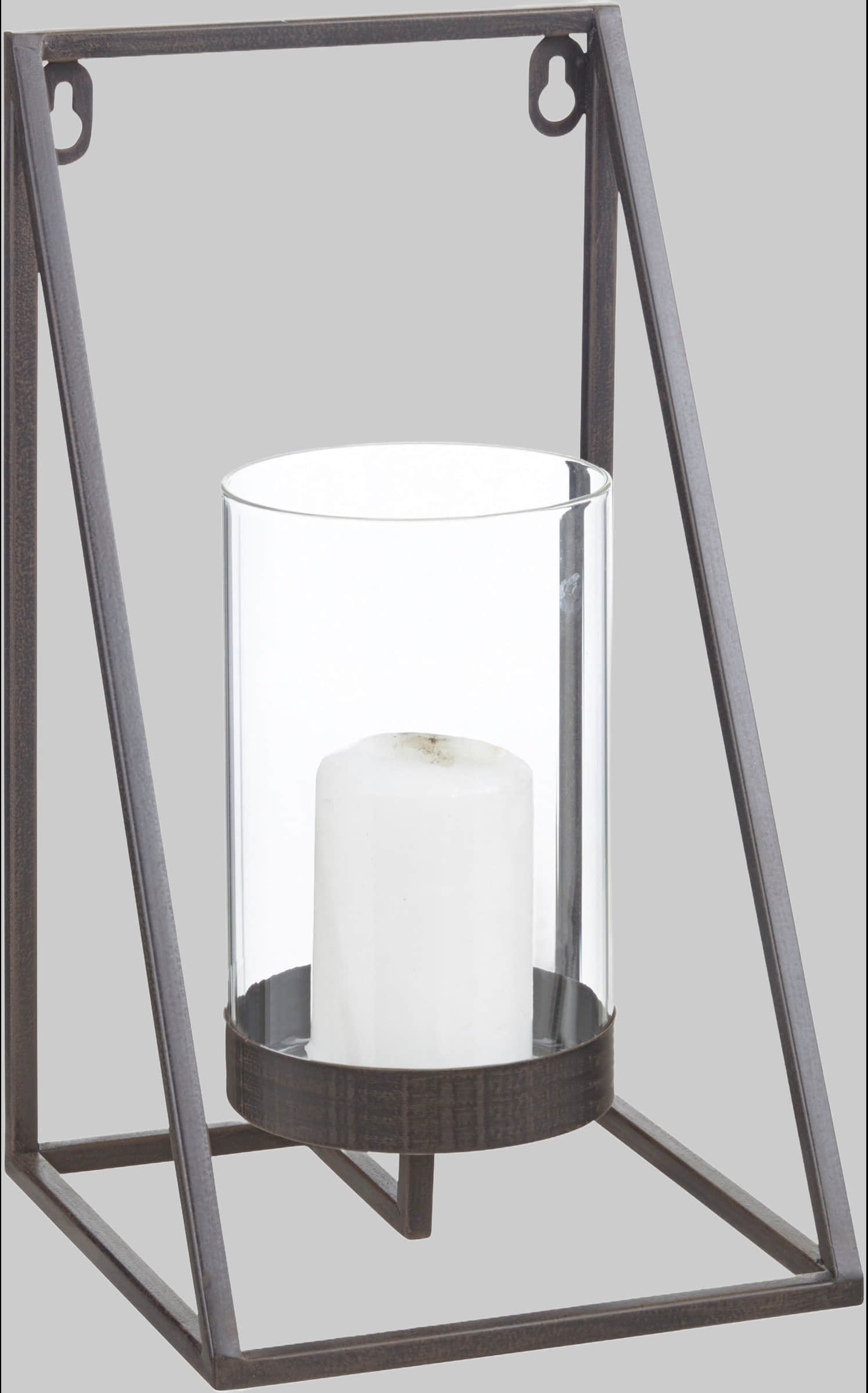 andas Industrial Wall Candle Holder - Black Metal Modern Candle Sconce with Glass Insert (1 Piece) - Durable Home Decor Lighting andas Dekoration