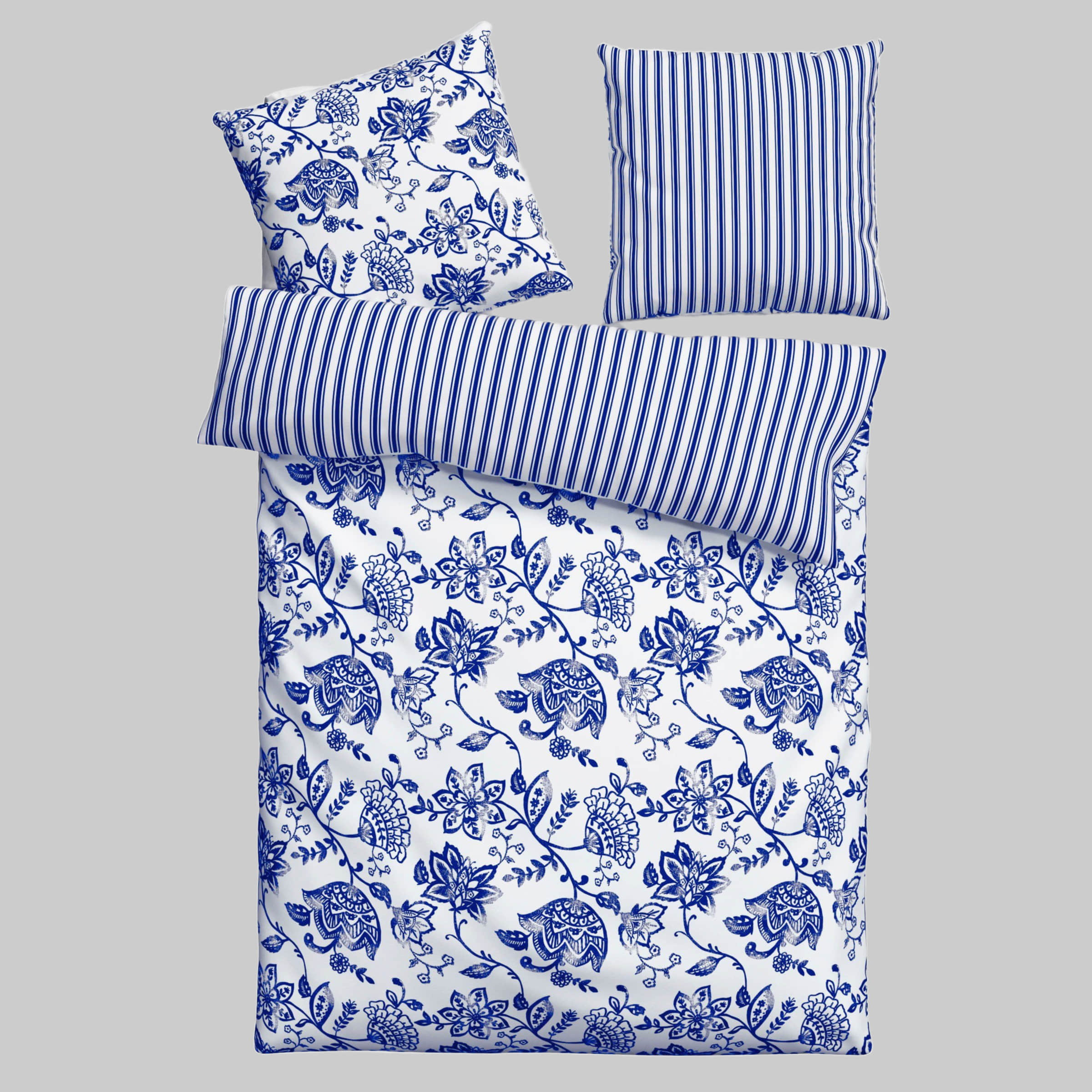 andas andas Nordby Reversible Cotton Bedding Set | 2-Piece Scandinavian Design | OEKO-TEX Certified | 135x200 cm+ Sizes | Year-Round Comfort blau Bettwäsche