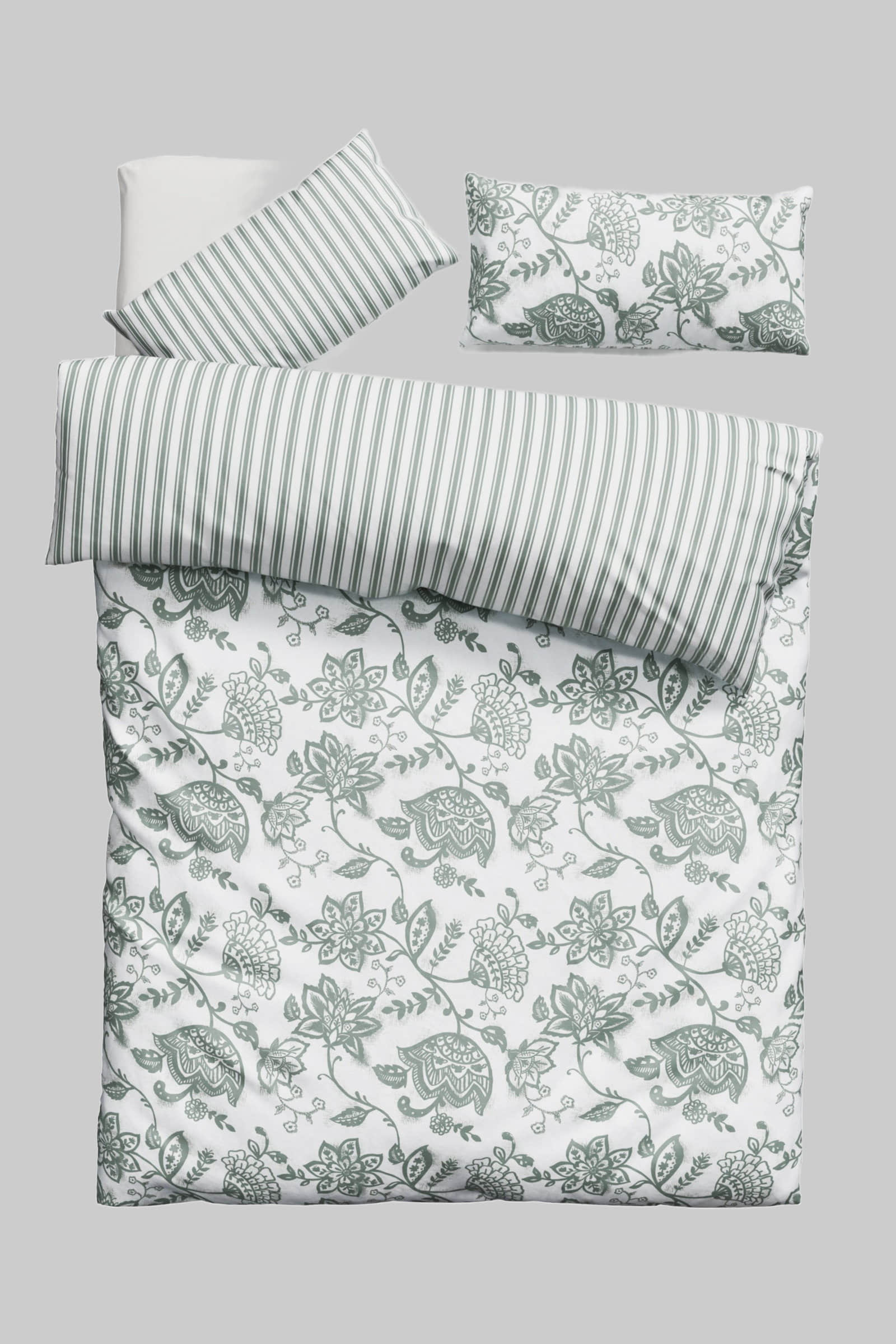 andas Nordby Reversible Cotton Bedding Set | 2-Piece Scandinavian Design | OEKO-TEX Certified | 135x200 cm+ Sizes | Year-Round Comfort jade andas Bettwäsche