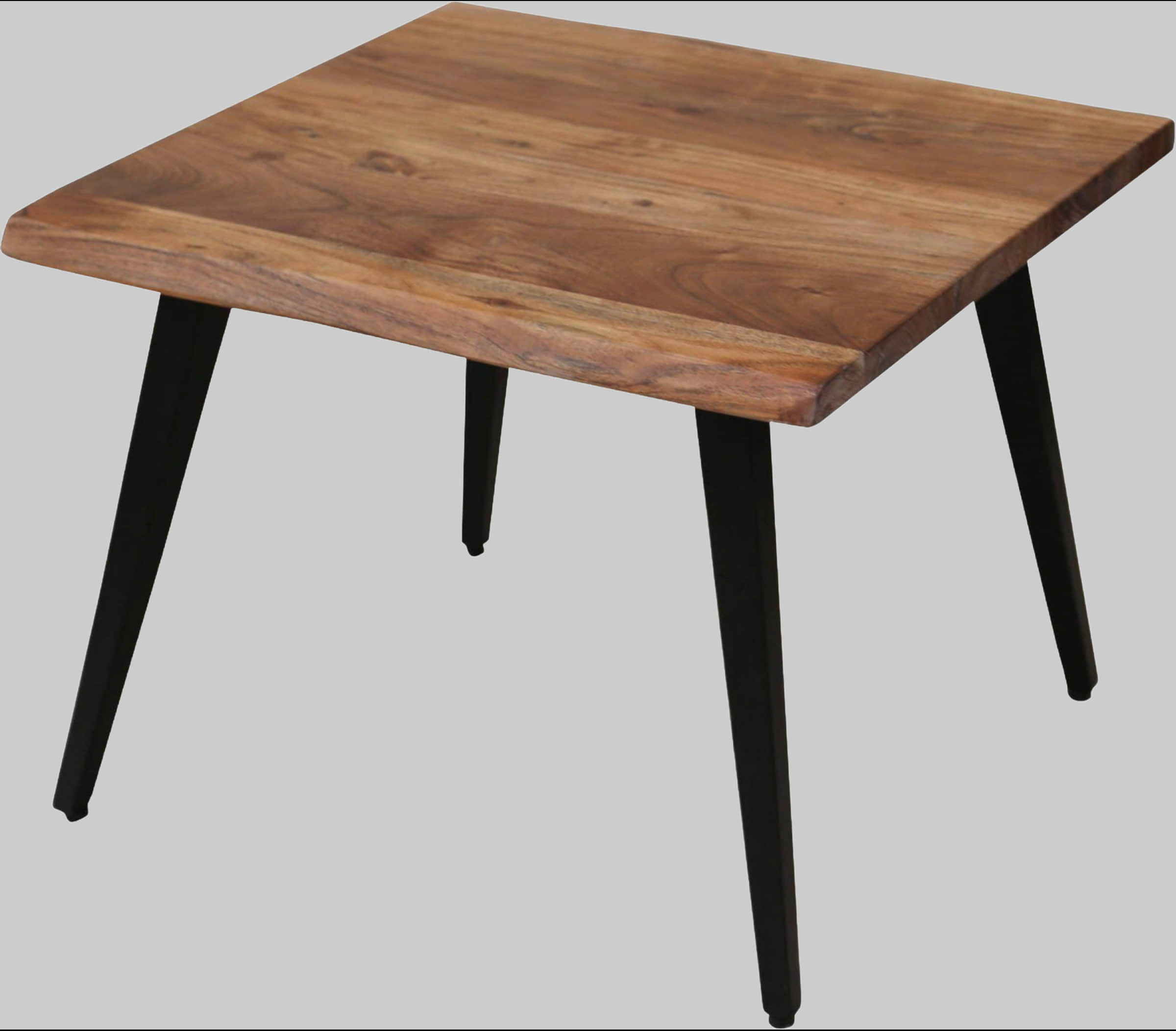 byLIVING Tische byLIVING 'Caddy' Live Edge Coffee Table - Solid Acacia Wood Top with Black Metal Legs (60cm or 110cm Width)