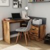 byLIVING Eckschreibtisch »Bern« - Moderner L-Schreibtisch mit 3 Schubladen, 129 cm Breite, rechts/links montierbar, FSC®-zertifiziert Old Wood/A Tische byLIVING