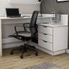byLIVING Eckschreibtisch »Bern« - Moderner L-Schreibtisch mit 3 Schubladen, 129 cm Breite, rechts/links montierbar, FSC®-zertifiziert weiß/eiche byLIVING Tische