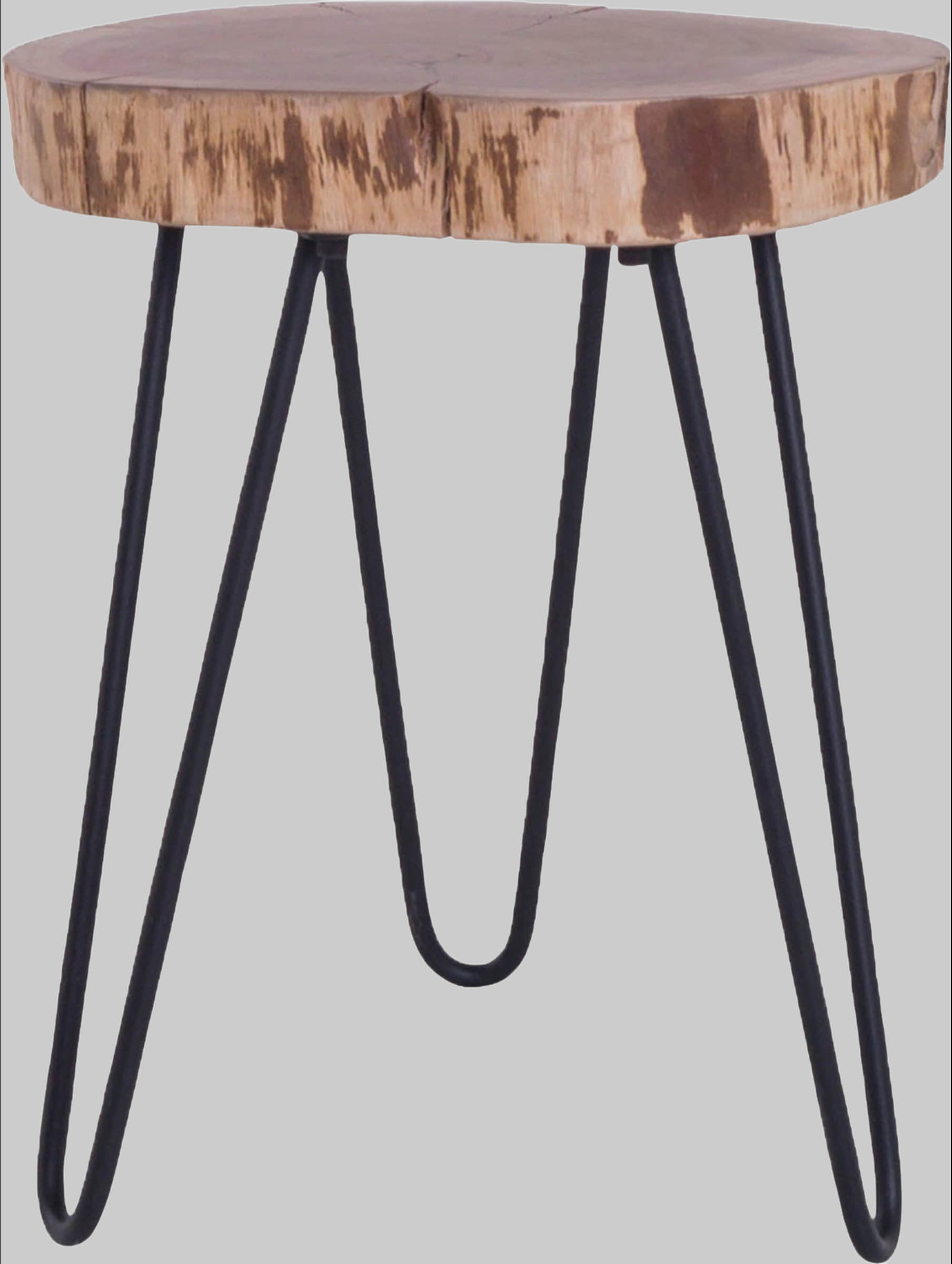 byLIVING byLIVING 'Nasti' Solid Acacia Wood Side Table with Live Edge & Metal Base - Unique Natural Design Tische