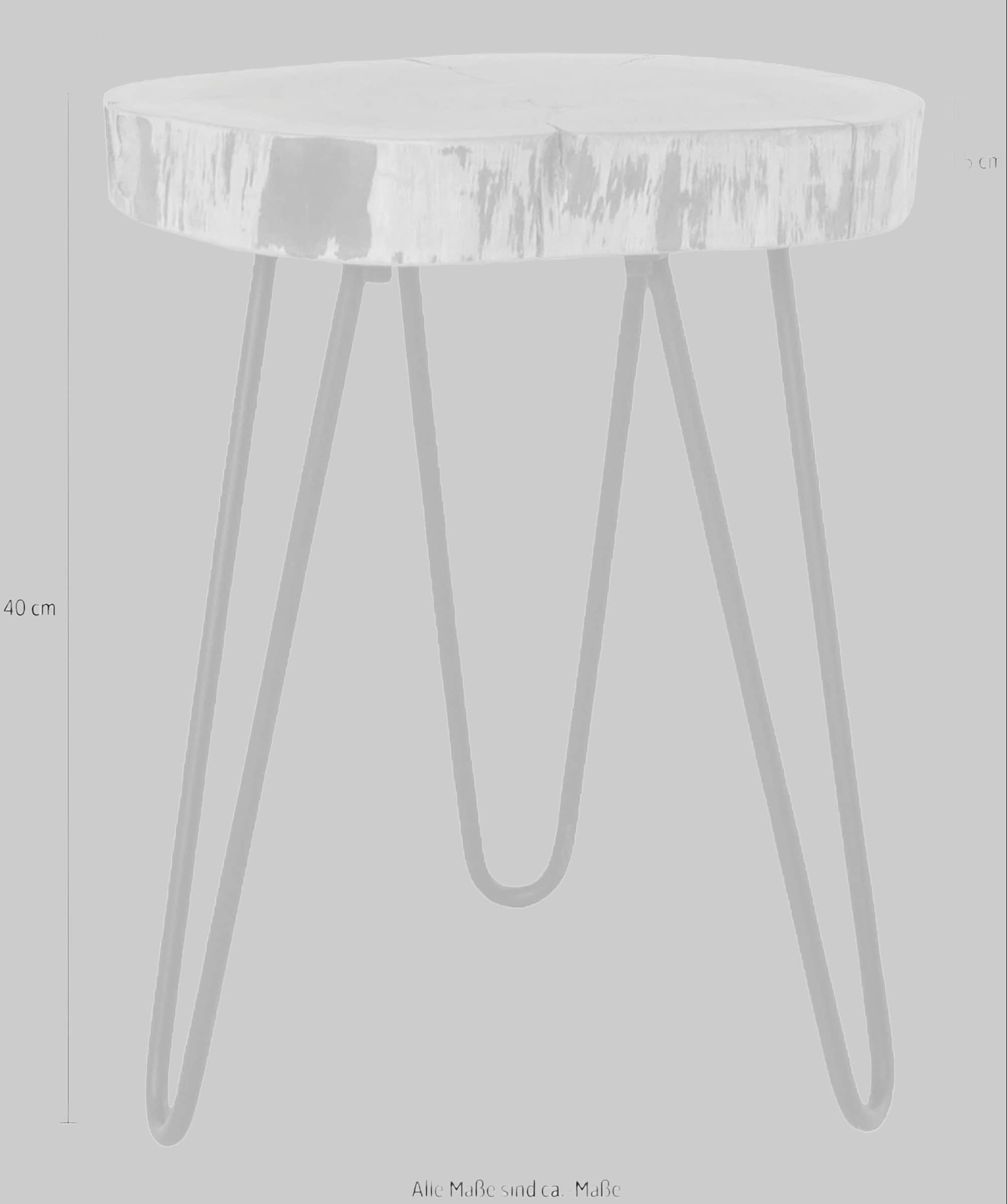 byLIVING byLIVING 'Nasti' Solid Acacia Wood Side Table with Live Edge & Metal Base - Unique Natural Design Tische