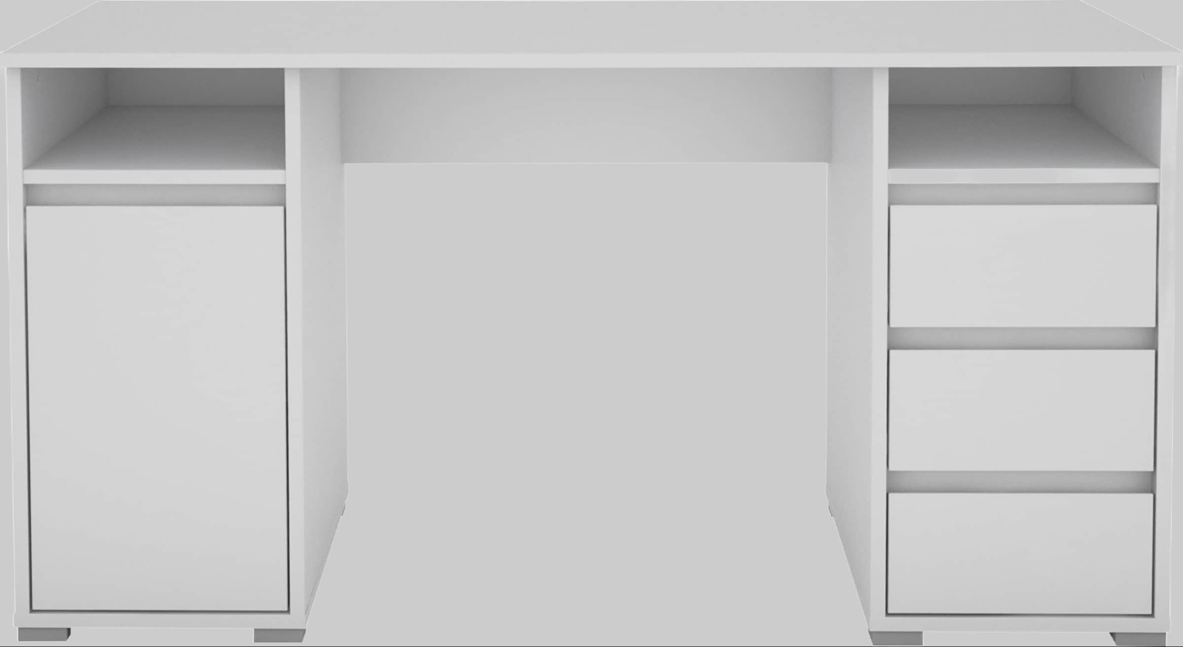 byLIVING Schreibtisch 'Lobo' 138 cm - Moderner Computertisch mit Schubladen & Stauraum in 3 Farben | FSC®-zertifiziert Weiß byLIVING Kinderzimmer