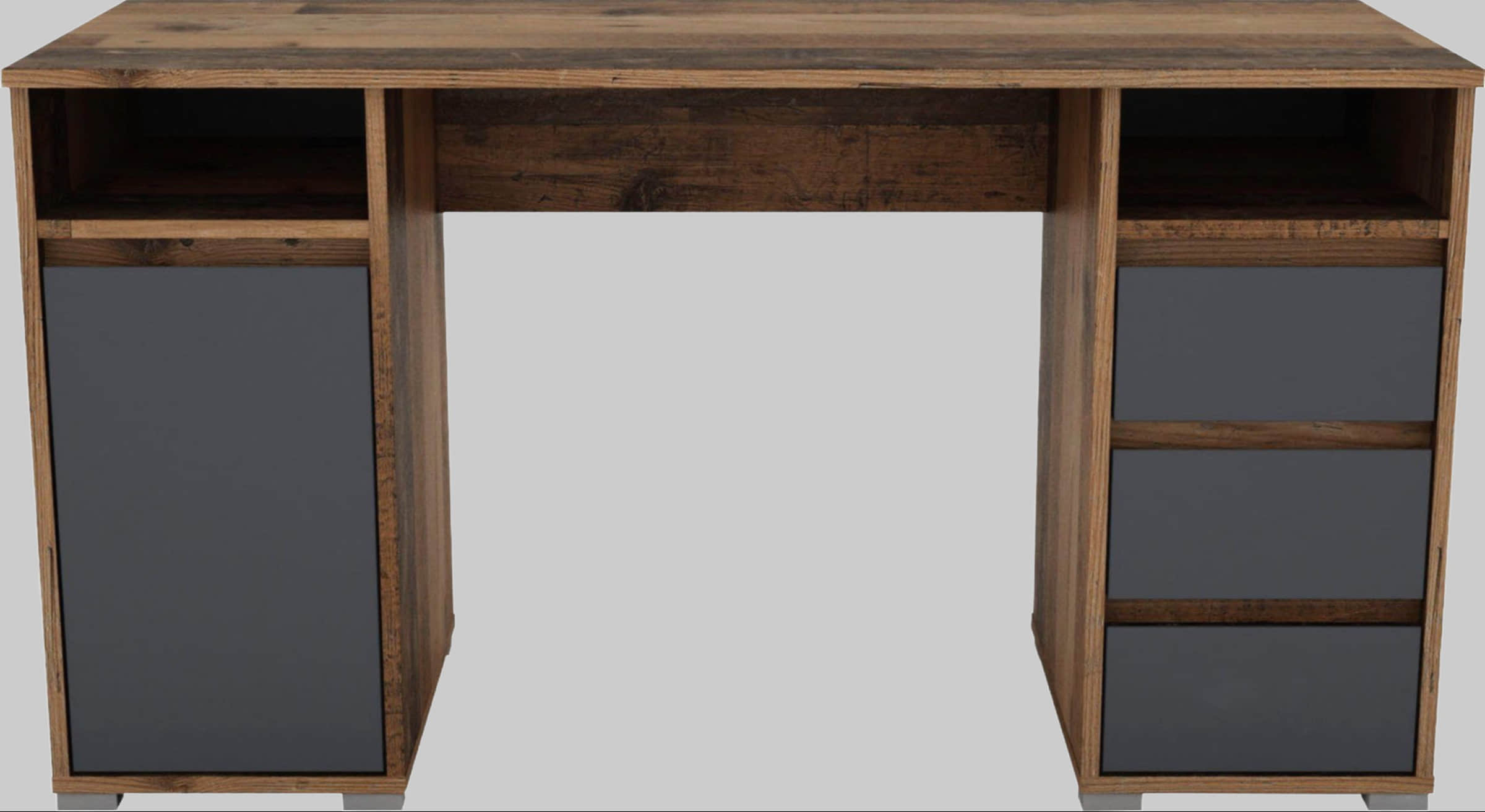 byLIVING Schreibtisch 'Lobo' 138 cm - Moderner Computertisch mit Schubladen & Stauraum in 3 Farben | FSC®-zertifiziert Old Wood/A byLIVING Kinderzimmer