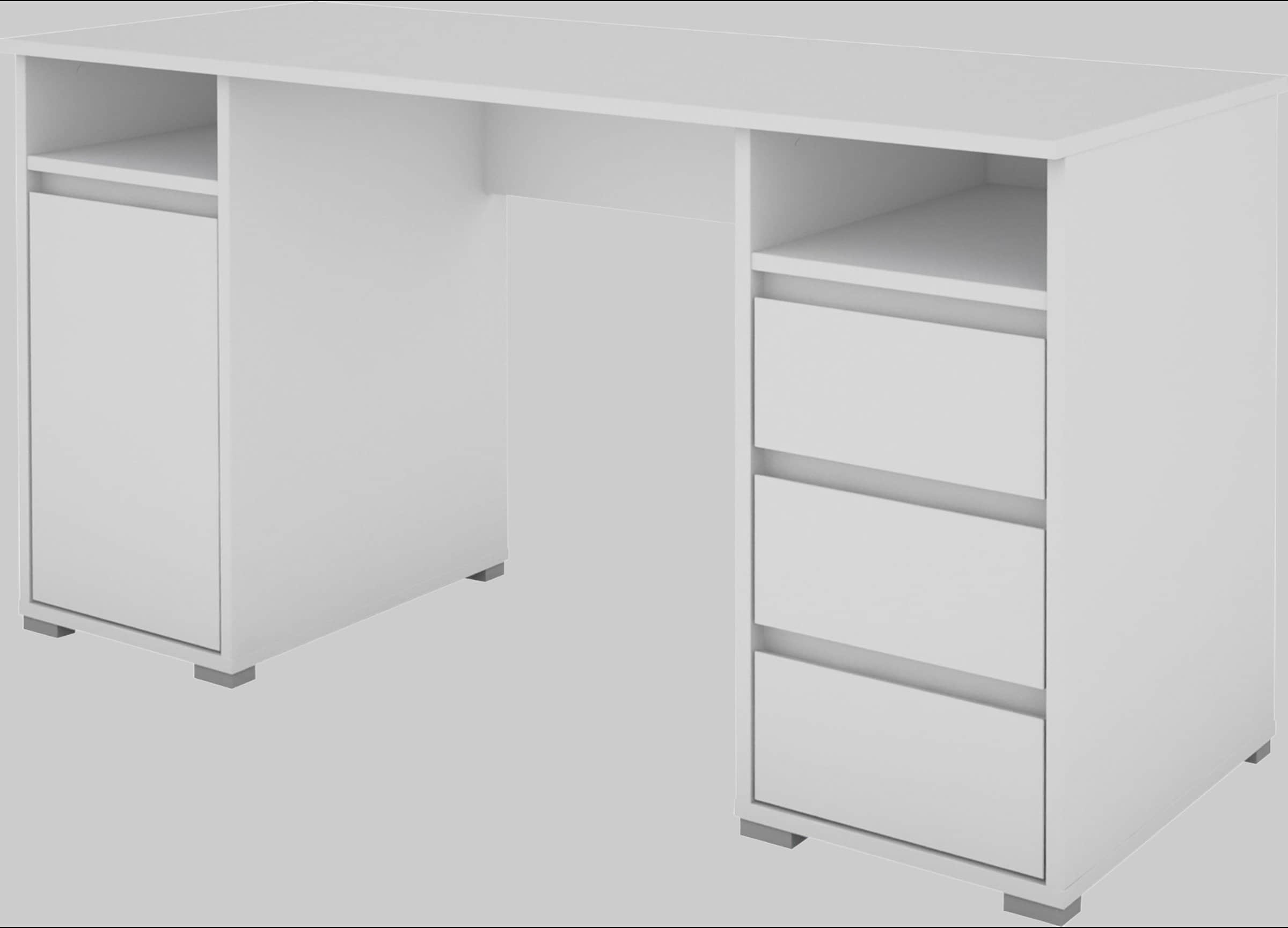 byLIVING Schreibtisch 'Lobo' 138 cm - Moderner Computertisch mit Schubladen & Stauraum in 3 Farben | FSC®-zertifiziert Weiß byLIVING Kinderzimmer