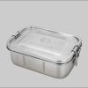 ecoFAIR Koch- & Backzubehör ecoFAIR Edelstahl Brotdose 800ml - 3-Fach Lunchbox mit Weizen-Besteck & Baumwollbeutel | BPA-frei, mikrowellengeeignet & auslaufsicher