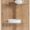 fif mu00F6bel fif möbel OPTIMA Premium Glass Display Cabinet - Adjustable Shelves Collector's Vitrine for Living Room & Study nocefarben Schränke
