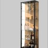 fif mu00F6bel fif möbel OPTIMA Premium Glass Display Cabinet - Adjustable Shelves Collector's Vitrine for Living Room & Study schwarz/ w Schränke