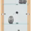 fif möbel Vitrine »OPTIMA« - Moderne Standvitrine mit LED-Beleuchtung, 2 Glastüren & verspiegelter Rückwand | 58x172x33 cm | Sammlervitrine buchefarben Schränke fif mu00F6bel